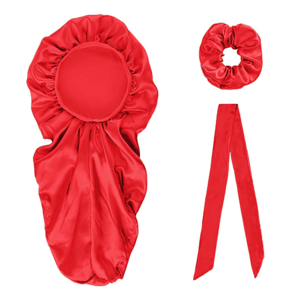 1 sett sovehette justerbar antistatisk falsk flekk bred applikasjon sovehette for kvinner Red