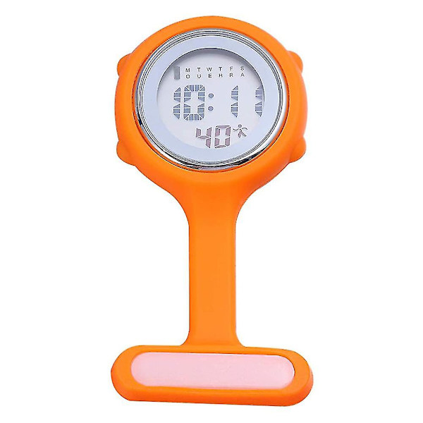 Piao Elektronisk Multifunktionel Sygeplejerske Ur Silikon Sygeplejerske Ur Lysende Alarm Stopur Digitalt Bryst Ur [DB] Orange