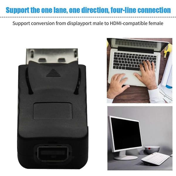 DP til Mini DP-konverter tabsfri Plug and Play DisplayPort-han til Mini DisplayPort-hun videoadapter