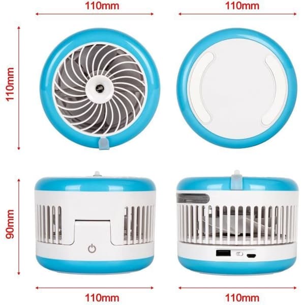 Genopladelig køleventilator - Mærke - Model - Blå - Multifunktionel og stærk vind[DB] Blue