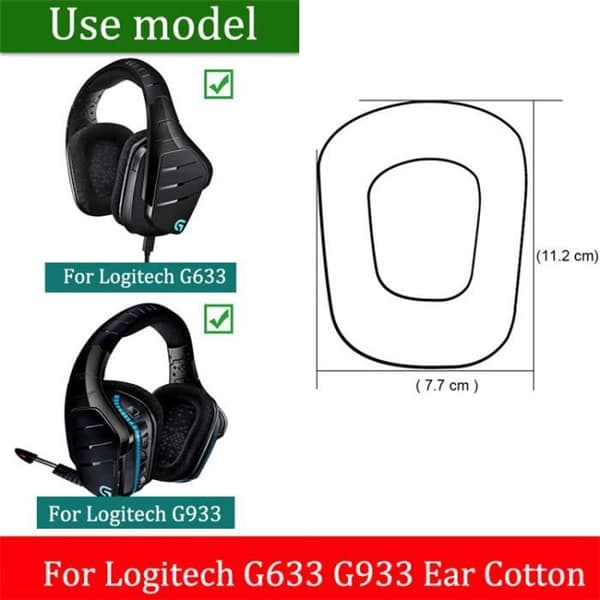 Øreputer i nettingstoff for Logitech G633, G933 hodetelefoner, øreputer [DB]