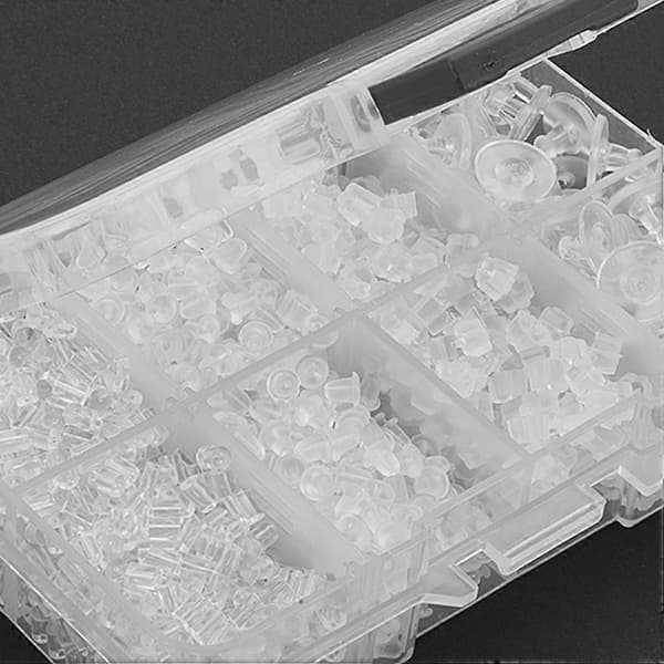 Plastik ørepropper til øreringe bagstopper 1 pakke multi-stil gennemsigtigt tilbehør [DB]