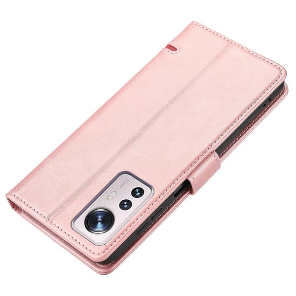 För Xiaomi 12 Classic Plånboksfodral i Läder [DB] Pink