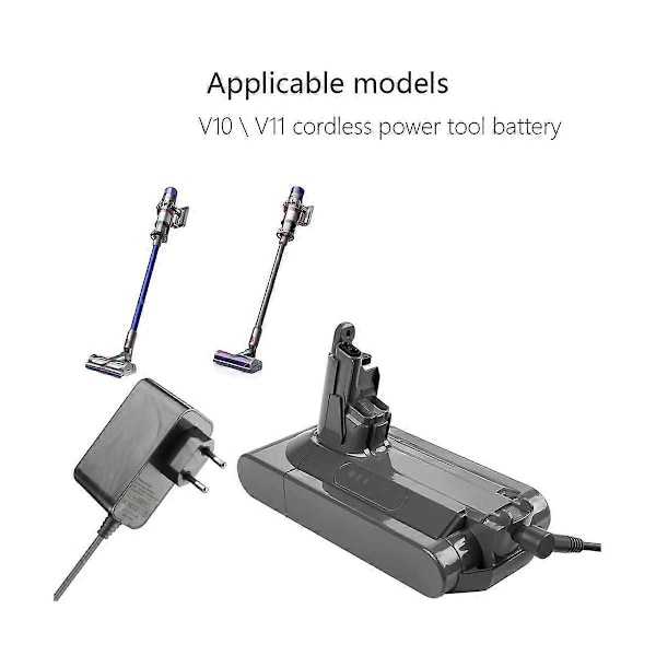 Oplader til V10 V11 V15 SV12 SV15 Støvsuger Erstatningsladekabel Batteri Strømadapter 30.45V [DB] As Shown