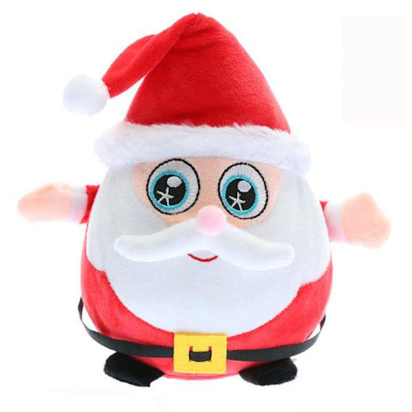 Aktiv rörlig plyschleksak för husdjur, interaktiv studsande boll med ljud och elektronisk hundleksak, 100% ny [DB] Santa Claus