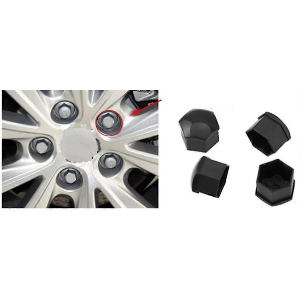 17 19 21MM auton lisävarusteet pyöränsuojuksen ruuvin suojamutteri pölytiivis Volvo V60 S60 XC60 XC40 360c V90 V40 [DB] 21mm-Black-20pcs
