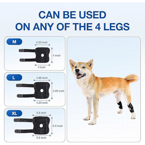 1 Par Hund Knäskydd För Bakben, Stöd För Has & Vrist Vid Riven Korsband (ACL & CCL), Kompressionsbandage För Hundens Bakre Benled [DB] M