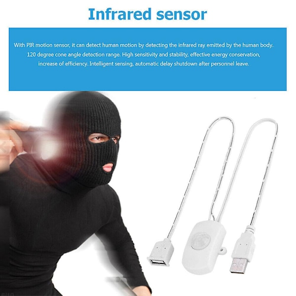 PIR Bevægelsessensor Switch 5-24v Krop Infrarød Detektor Switch Til Led Strip Lys Ft  [dB} White