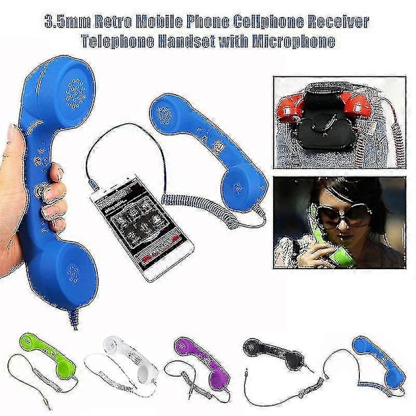 3,5 mm Retro Mobiltelefon Mottagare Telefonlur med Mikrofon [db] White