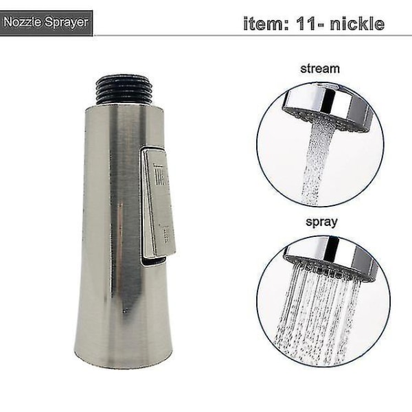 Køkkenhane Sprayer Dyse Træk Ud Bruser Spray Hoved G1/2 Hane Tilbehør [DB] 11 brushed nickle