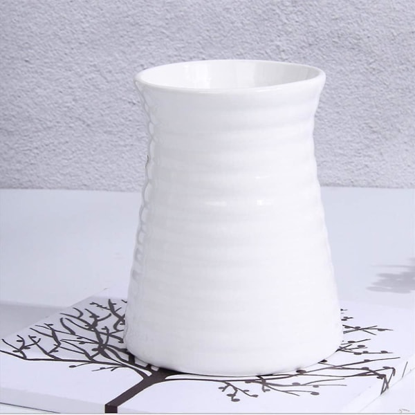 Hvit Keramikk Blomstervase/blomsterkrukke