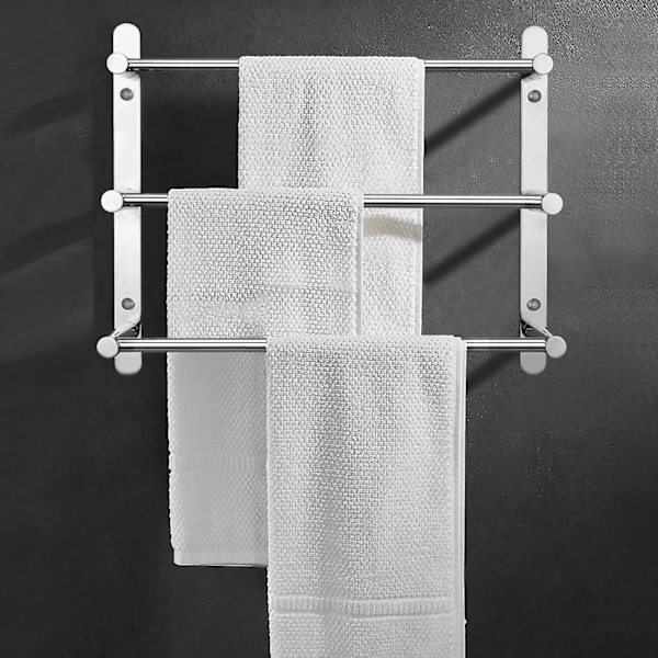 Handdukshållare, 304 Rostfritt Stål Handduksstång Hylla 3 Stänger, 40 Cm Väggmonterad Badrumshanddukshållare, Handduksstänger För Badrum Kök Toalett