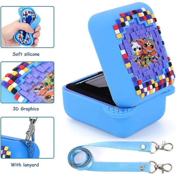 Silikone cover til Bitzee Digital Pet Interactive Virtual Toy, Beskyttende Hud Sleeve til Bitzee Virtual Electronic Pets Accessories db Blue