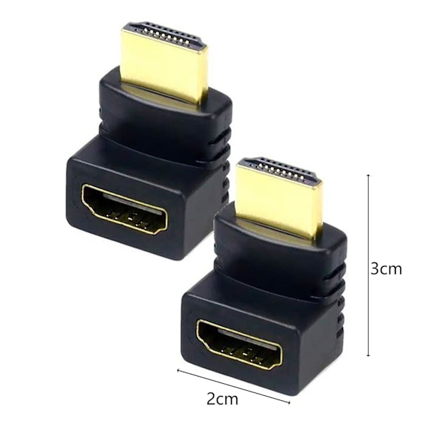 6st HDMI-kompatibel Adapter 270 90 Graders Rät Vinkel Guldpläterad 4k HDMI-kompatibel Hane Till HDMI-kompatibel Hona Konverterare För Monitor [DB] 6pcs