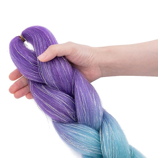 24 tum Syntetiska Ombre Fläthår Extensions Crochet Flätor Hår DIY Jumbo Fläta för Kvinnor {DB} 1 24inch