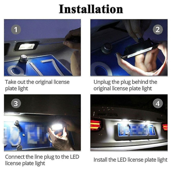 2 st vita LED-nummerplåtslampor för Volvo S80 99-06 V70 Xc70 S60 Xc90 Dxy88 Nummerplåtsbelysning DB