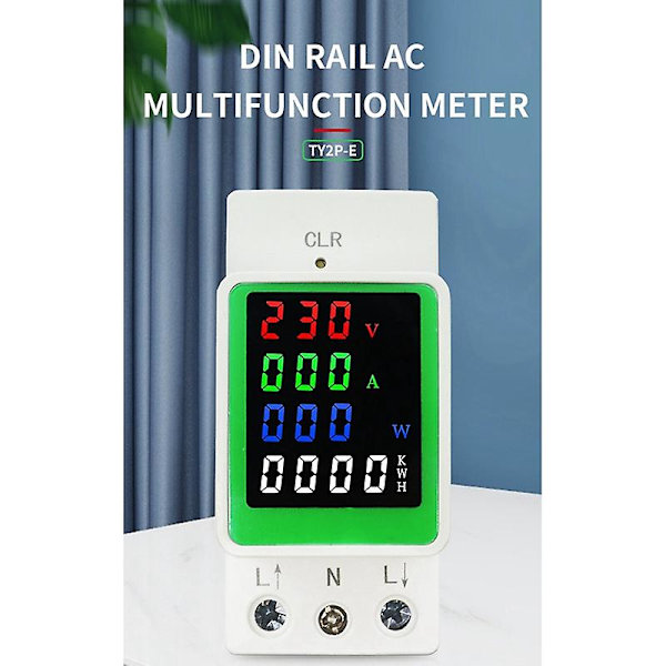 6in1 100a Ac160-275v Jännitevirta Kwh Sähköenergian Monitorimittari Voltti Ampeerimittari W [DB]