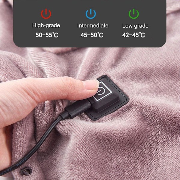 USB Oppvarmet Teppe Elektrisk Oppvarmingsteppe Poncho Sjal Wrap Kaste-80 x 140cm Nytt {Db} Pink