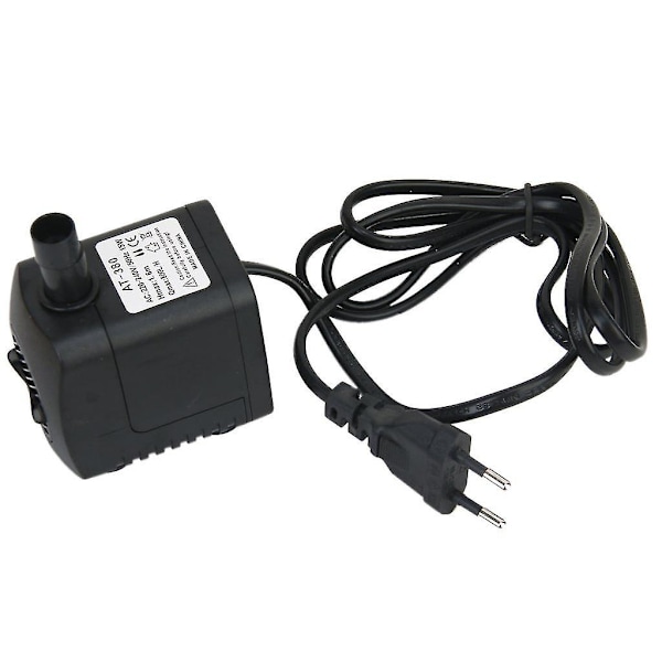 Uppovesipumppu 220-240V 15W, suihkulähde, lampi, akvaario, EU-pistoke [DB] Black