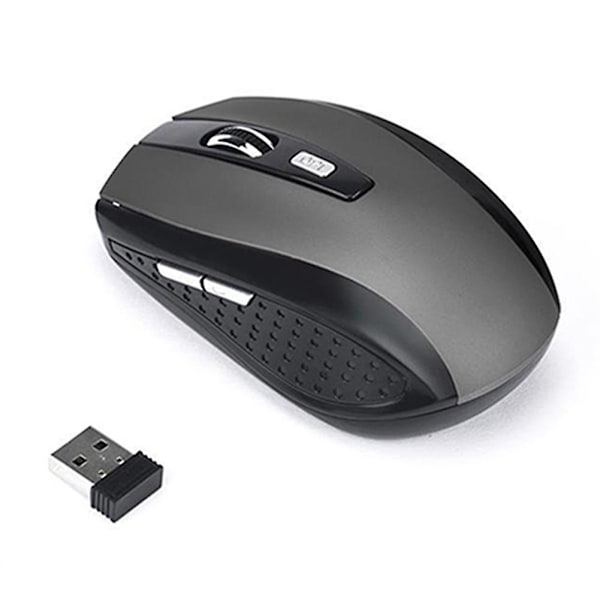 Trådløs Spillmus 1200dpi 2.4GHz Ergonomisk USB-mottaker Mus for PC Bærbar PC [DB] Gray (7500)