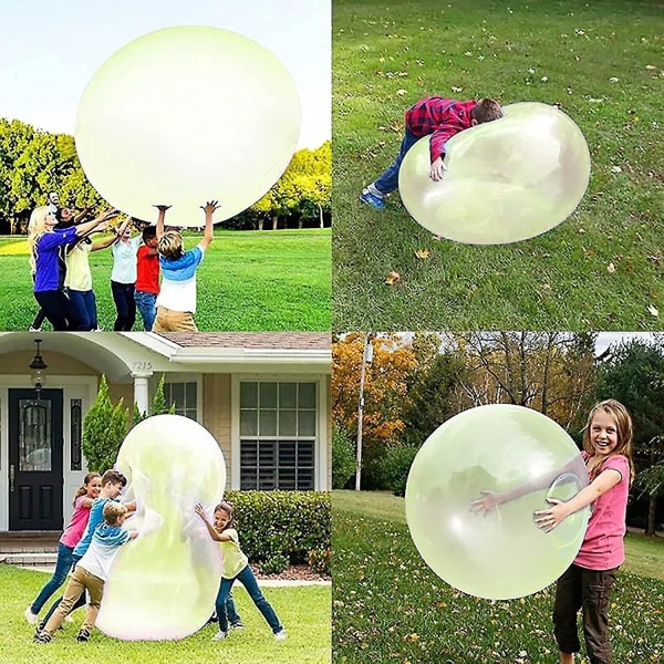 Bubbelboll leksak för vuxna barn, uppblåsbar vattenboll kul sommar strand boll mjuk gummiball utomhusspel present Hk Db Green 70cm