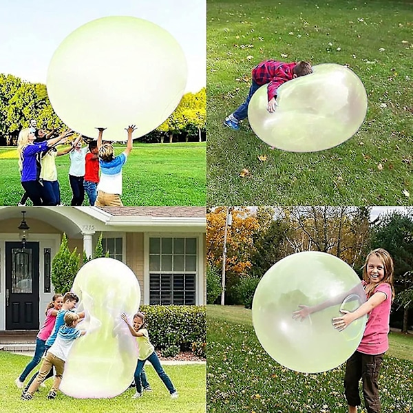 Bubbelboll leksak för vuxna barn, uppblåsbar vattenboll kul sommar strand trädgård boll mjuk gummiball utomhusspel present Hk Db Green 40cm