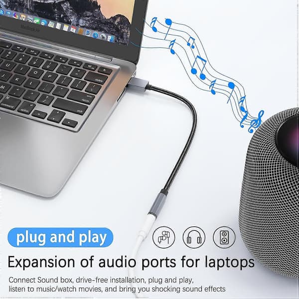 USB-A til 3,5 mm Jack Audio Adapter [DB]