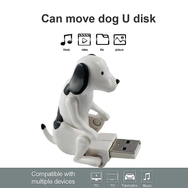 Hunde USB-drev Disk Interessant hukommelse Thumb Stick Datalagring til bærbar computer bærbar [DB] White 8G