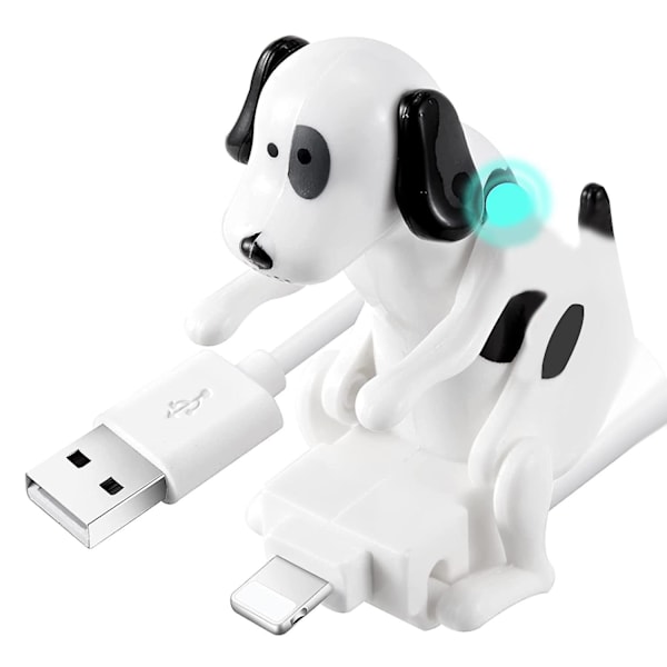 USB-kabel Morsom Hund som "Humper" Lader for /12/11 og Mer, Bevegelig Flekket Hund Rask Lader USB-kabel {DB} White