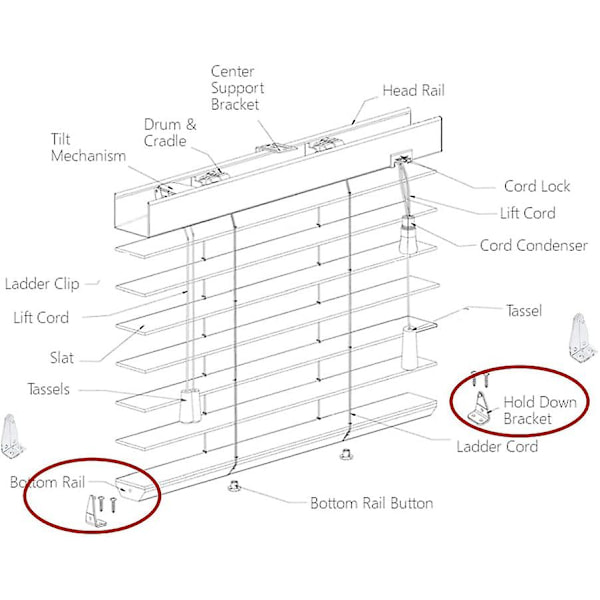 12 stk. Hold Down-brakett for 1\" Mini Blinds Bottom Rail Hold Clips Clear Pc On Faux Wood Blinds, Venetian Blinds And M {DB}