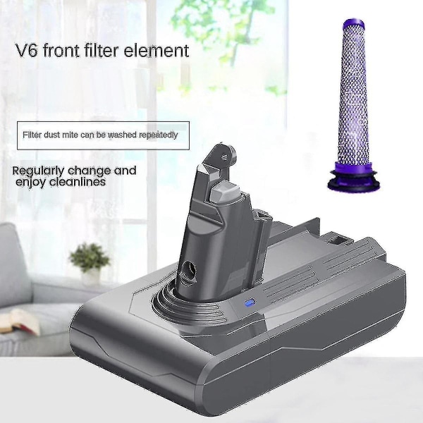 Kompatibel med Dyson V6 batteri 21,6v Dc62 tillbehör, sladdlös dammsugare, kompatibel med V6 Sv04 Sv03 Dc58 Dc59 Dc61 Dc74 [DB]