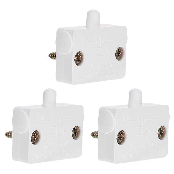 3 stk Dørbryter Automatisk Lysbryter Berøringslampe Elektrisk Lysbryter db White 1 3.30X2.30X1.00CM