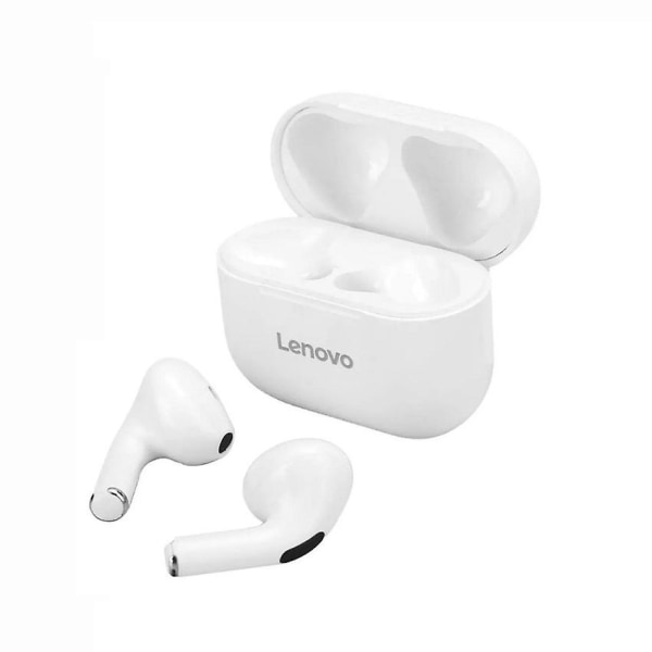 *lenovo Lp40 Tws Earbuds True Wireless Bluetooth 5.0 Music Headset Touch Control Earphone (Vit)