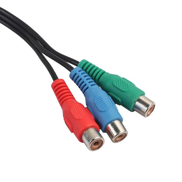 3,5 mm AUX til RCA Komponent Grønn Blå Rød YPbPr RCA Adapterkabel db Black