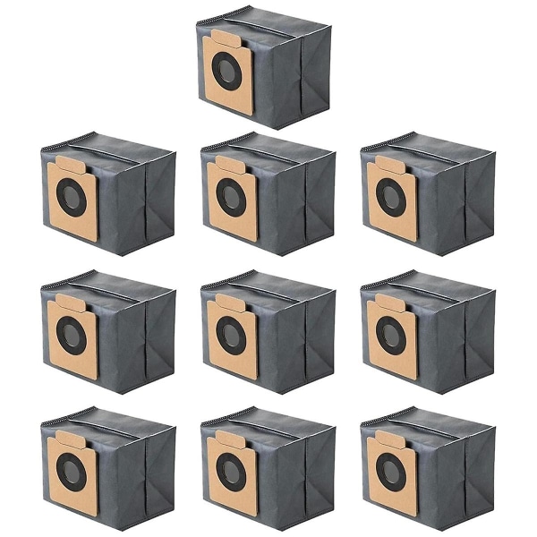 10 stk støvposer til Clean X8 Pro selvtømmende stasjon robotstøvsuger reservedeler søppelpose Db Black Gray
