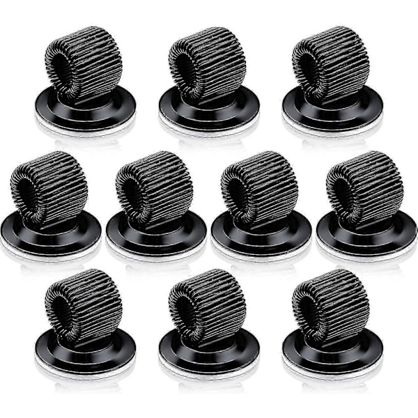 10-pack Pennhållarklämmor Stål Pennhållare Självhäftande Pennklämmor med Justerbar Fjäderögla för R [Db] black
