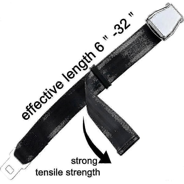 Belteforlenger for fly, E4-sertifisert, justerbar fra 15,2 cm til 81,3 cm [DB]