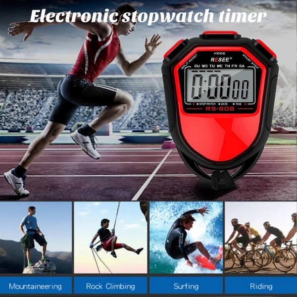 Stoppur Timer Lättvikt Vattentät Digital Display Timer för Sportcoacher Simning Löpning Träning [DB] Yellow