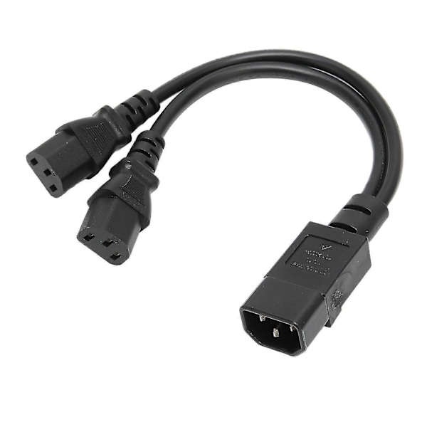 IEC320 C14 til 2 X C13 Hun Y Splitter Strømkabler 1 ind 2 ud 2500W 10A 250V Strømforlængerkabel kompatibelt med LCD-skærme-YM [DB]
