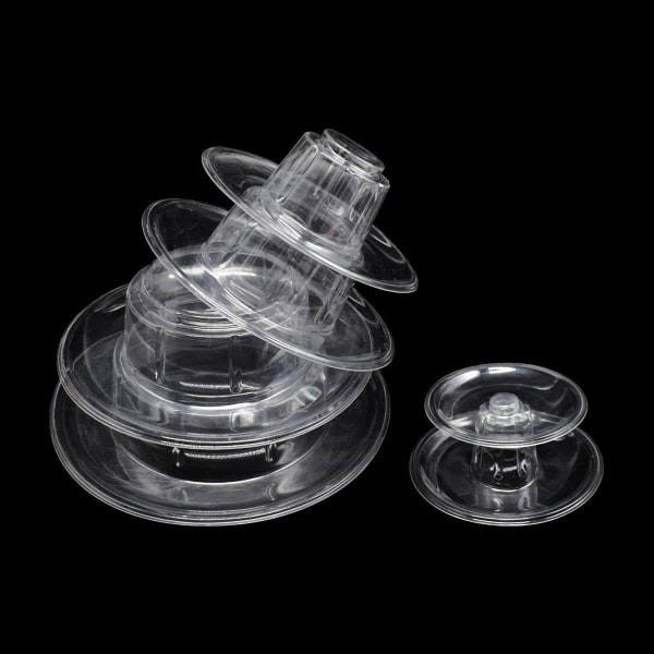 Rund macaron tårn 6 lag transparent kage stativ til bryllup fødselsdagsfest dessert wienerbrød display stativ