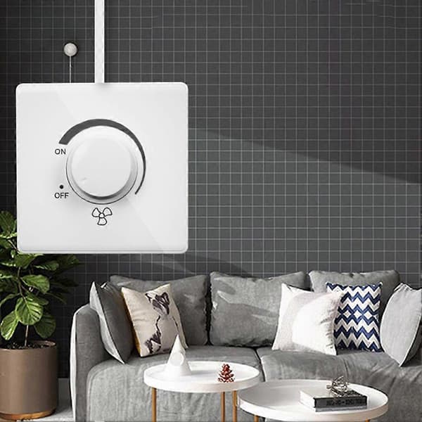 86 Type Takvifte Justering Trinnløs Hastighetskontroller Veggbryter 220V 10A [DB] white