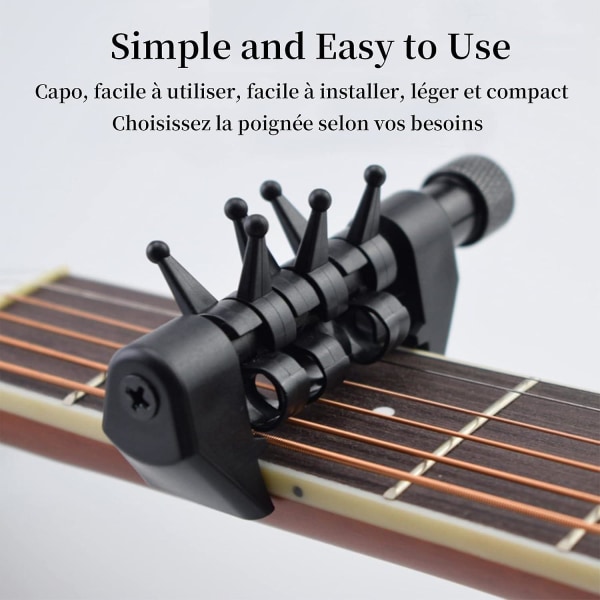 Guitar Capo, akustiset ja sähkökitarat, kannettava Chord Tuning Capo -lisävaruste, tarkka viritysjärjestelmä sähkökitaroille, basso, ukulele1 kpl