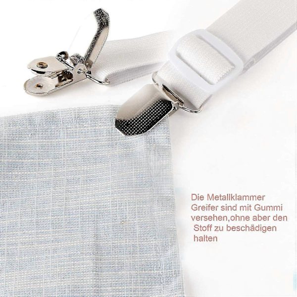 Justerbar Sängklädeshållare, 8 Stycken Elastiska Sängklädeshållare, Vit Sängkläde {DB}