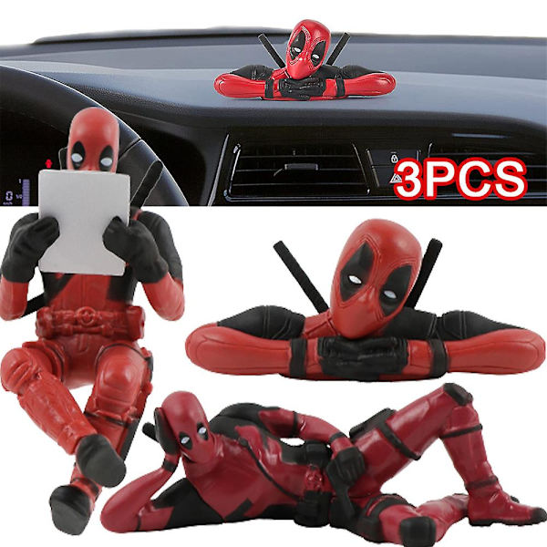 3 stk/sett Deadpool Figurer Leke, Samleobjekt Modell Dukke Bord Kake Topper Dekor Hylle Ornamenter Gave For Fans {db}