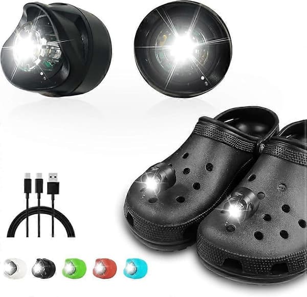 Croc Lights Ladbare 2 stk. Hodelykter for Barn Gutter Voksne Menn Kvinner Croc Lysende Charm Tilbehør Hodelykt/Belysning Acce DB Blue