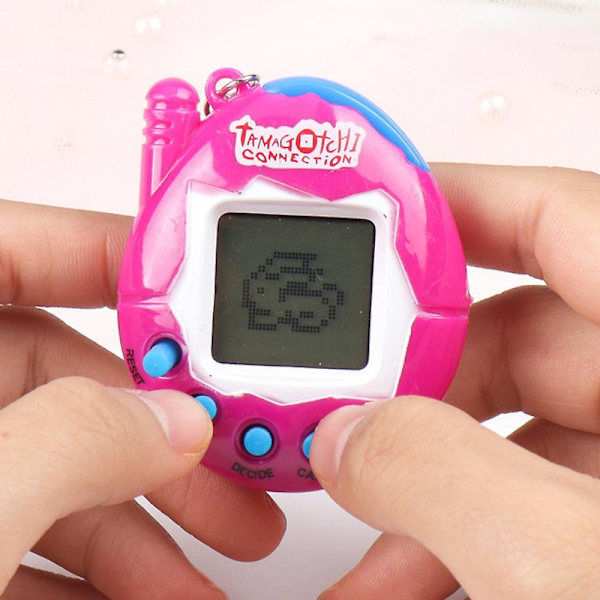 Tamagotchi Elektronisk Cyber Virtuelt Kæledyr Legetøj Retro Spil 90'ernes Nostalgiske Nøglering Gave db Pink