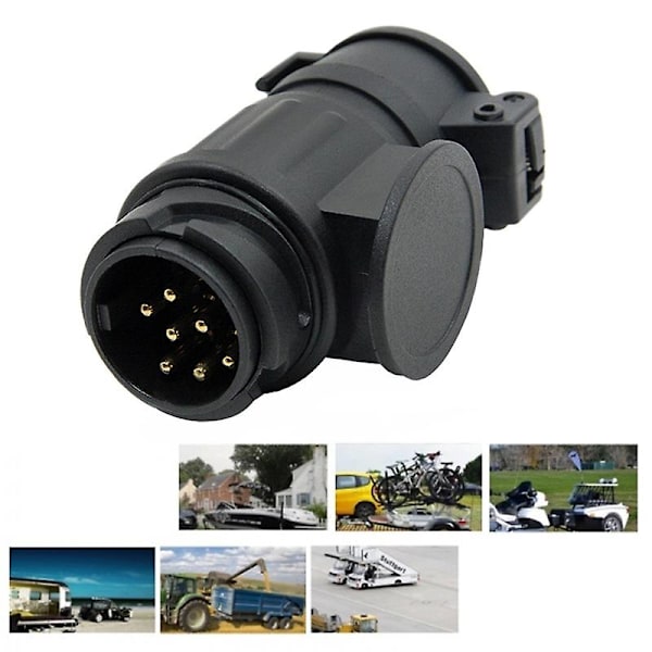 Trailer Adapter Stik 13-polet til 7-polet Trækkende Trailer Adapter Stik Trailer Adapter til Trailer R {Db} Black
