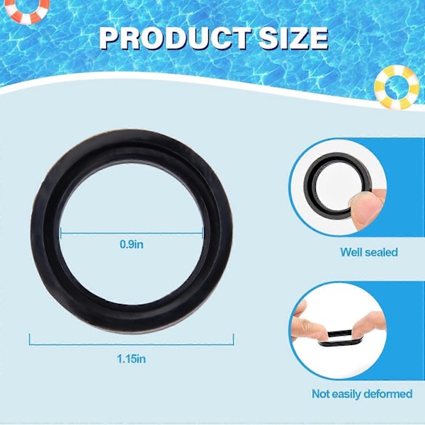 2 st Inlopps- och utloppstätningsset för Intex Pure Spa, packning mellan anslutningar, tätningar för Simple Spa 11699 Säkerställ sömlöst vattenflöde Si db