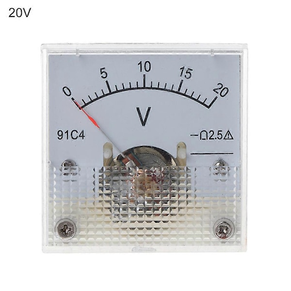 91C4 DC Voltmeter Analog Panel Spændingsmåler Mekanisk Pind Type 3/5/10/ [db] 0-20V