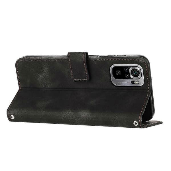 Etui til Xiaomi Redmi Note 10S Læder Flip Folio Stærk Magnetisk C... [DB] Black